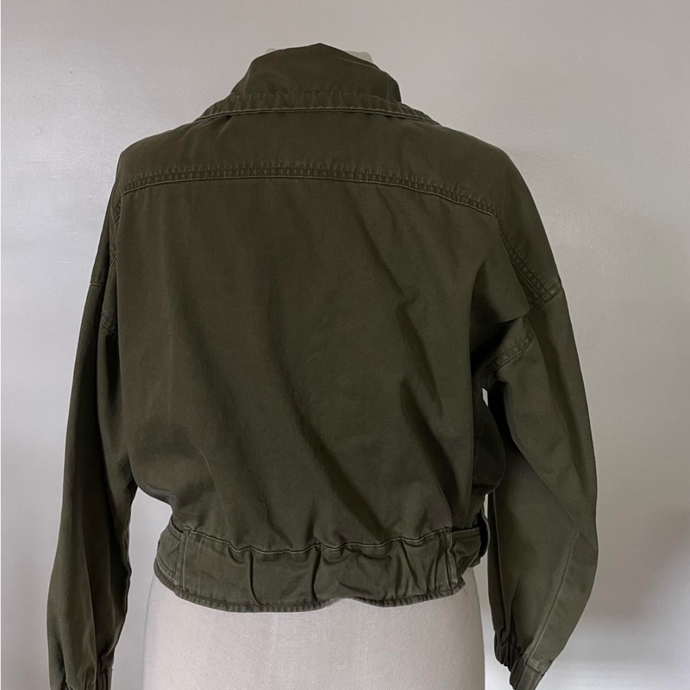 Zara Basic Army Green Zip Front Jacket - image 5